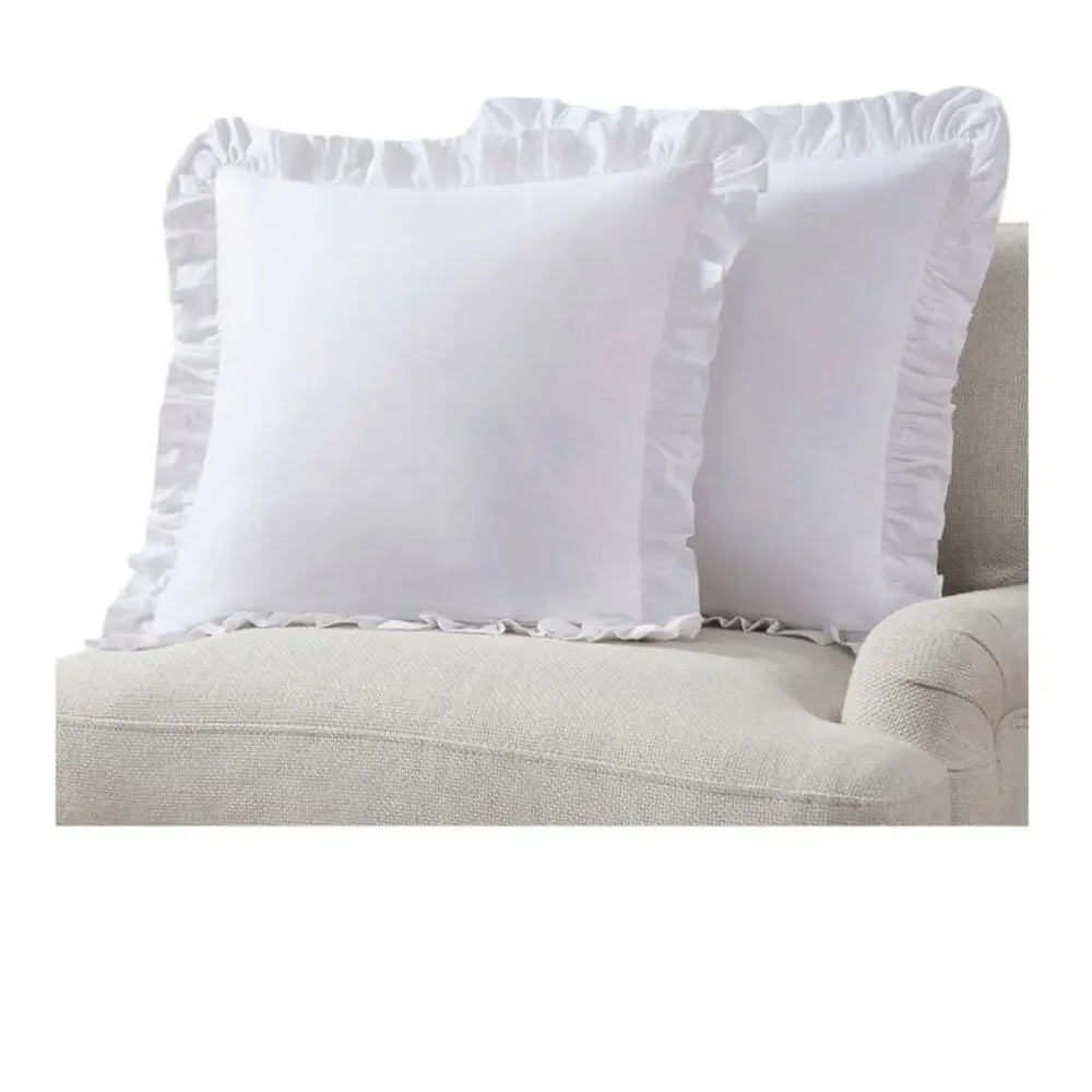 Draper James 2 Pack Decorative Pillows 20x20 White Ruffle Trim New